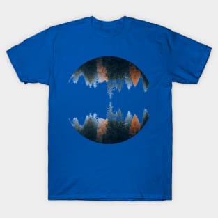 Misty Pine Forest (oval) T-Shirt